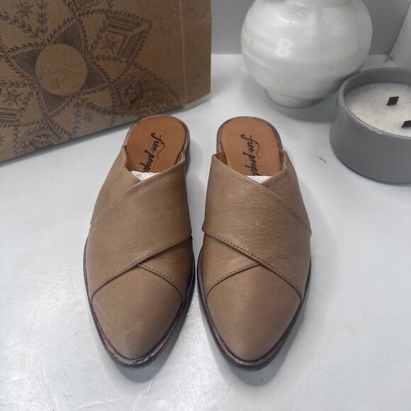 Free People Lordes Mule Natural Leather Slip On Tan 11947 Women 7/EU 37 NWB - Picture 7 of 10